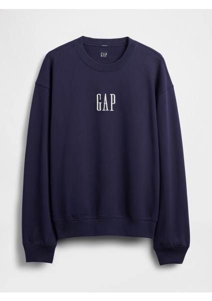 Erkek Lacivert Heavyweight Oversized Gap Logo Bisiklet Yaka Sweatshirt fiyatları