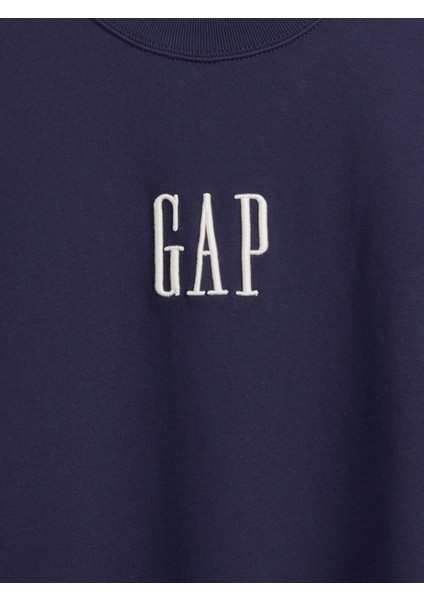 Erkek Lacivert Heavyweight Oversized Gap Logo Bisiklet Yaka Sweatshirt modelleri