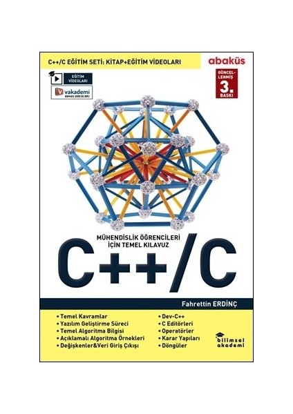 C++/C Eğitim Seti Temel Kılavuz 720 Sayfa Fahrettin Erdinç Video Eğitim Hediyeli