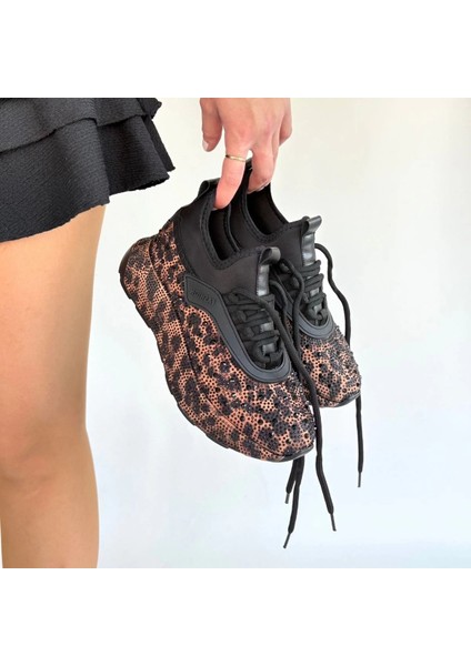 Techmrt Rimay Kahverengi Cilt Boncuk Işlemeli Spor Ayakkabı (Numara: 38) indirimleri