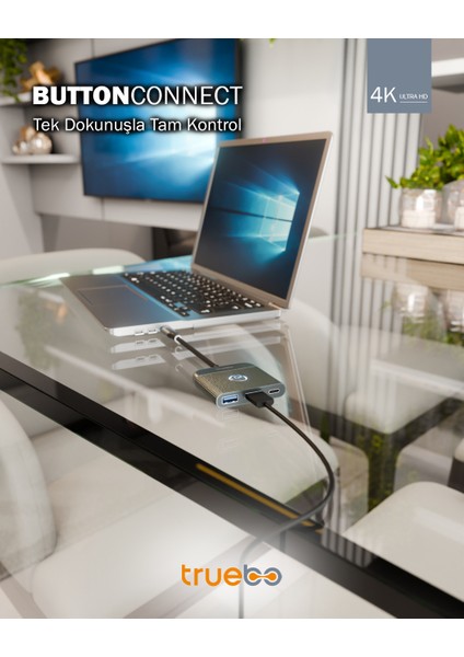 ButtonConnect 3in1 Aç/Kapa Tuşu HDMI Hub