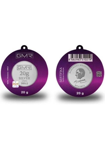 20 Gram Gümüş Külçe