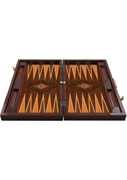 Ahşap Tavla Seti Şık Tasarım 15 Siyah 15 Beyaz Pul ile 2 Zar