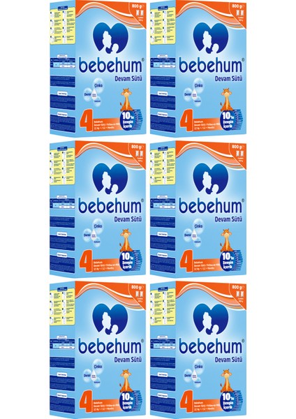 4 No Bebek Sütü 12+ Ay 800 gr x 6 Adet