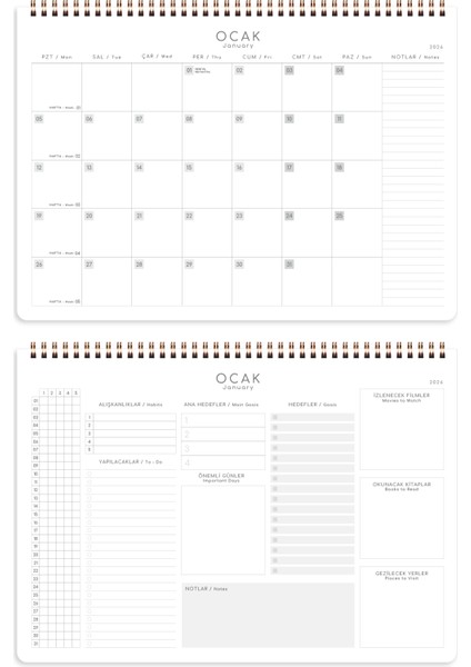 2026 Masaüstü Planlayıcı Takvim 24X34 cm - Manzara