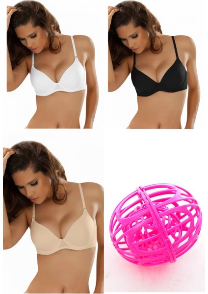 7080 Desire 3'lü Eko Paket (Siyah-Beyaz-Ten) + Hediyeli Sütyen Seti