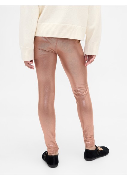 Kız Çocuk Toz Pembe Shine Leggings Tayt modelleri
