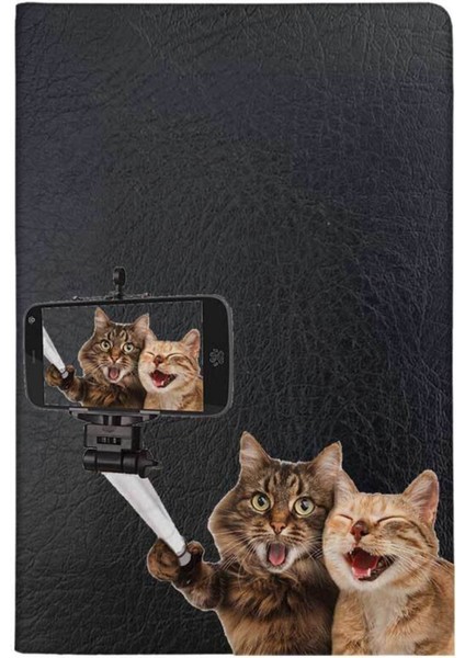 Kedi Selfie Desenli Deri Pet Evcil Hayvan Kedi Köpek Pasaport Sağlık Karnesi Kabı Kılıfı