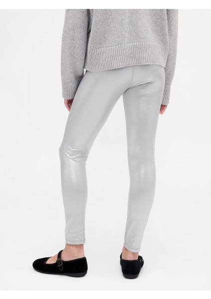 Kız Çocuk Gri Shine Leggings Tayt modelleri