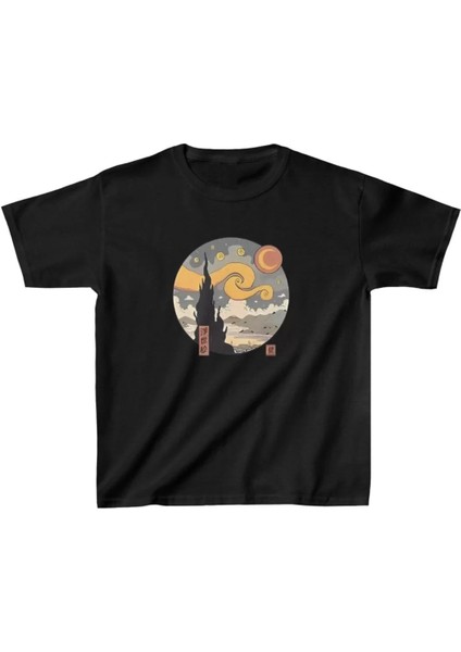 Çocuk Unisex Baskılı T-Shirt - Siyah