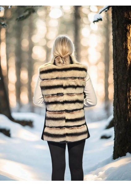 Kadın Kolsuz Hakiki Deri Kürk - Siyah fiyatları