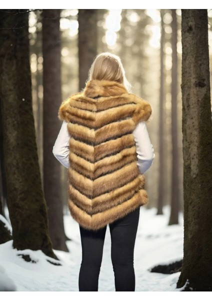 Kadın Kolsuz Hakiki Kürk - Kahve fiyatları