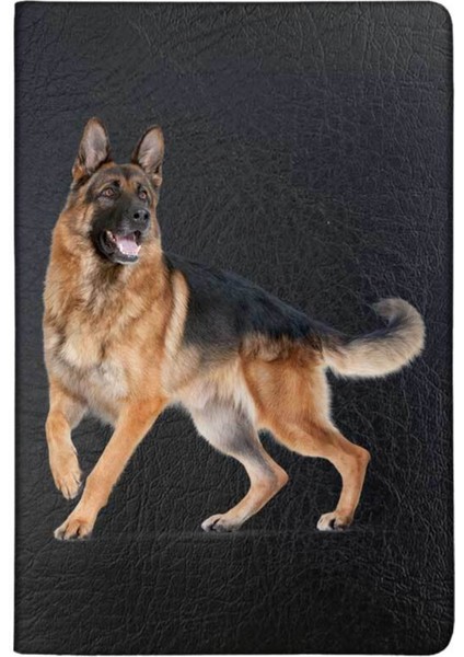 Alman Kurdu Desenli Deri Baskılı Evcil Hayvan Pet Kedi Köpek Pasaport Kılıfı Karnesi