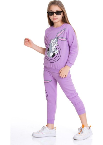 Bugs Bunny Baskılı 2 Ip Şardonlu Kız Çocuk Takım modelleri