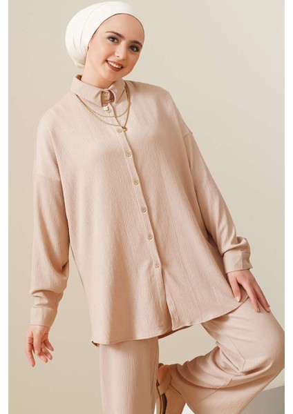 Kadın Bdart Oversized Gömlek & Pantolon Takım Kunduz Kahverengisi fiyatları