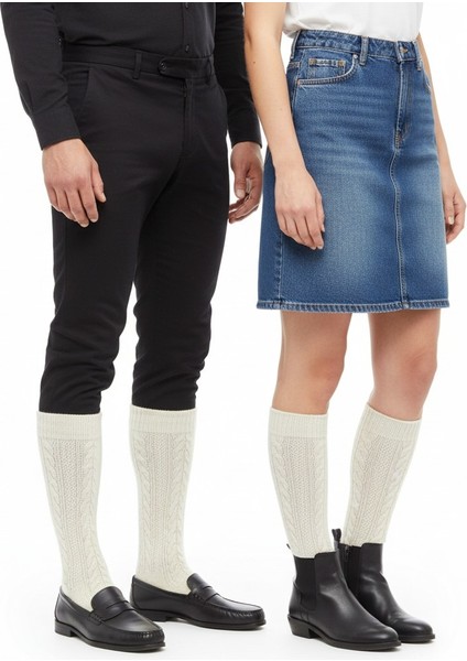 Doğal Yün Dikişsiz Sevgili Çorap Seti – Kadın 35-39 / Erkek 41-45 – Boyasız Ham Yün Rengi fiyatları