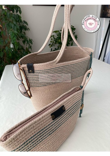 Bailey 2li Takım Plaj Çantası , El Çantası Clutch, Totebag, Kadın Çanta, Yazlık, Hediyelik, hasır Jüt Tress modelleri