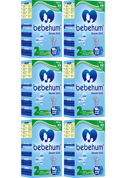 2 No Bebek Sütü 6-9 Ay 800 gr x 6 Adet