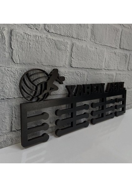 Voleybol Sporcu Kişiye Özel Madalya Askısı – 10 mm Siyah Mdf – Dekoratif Askılık