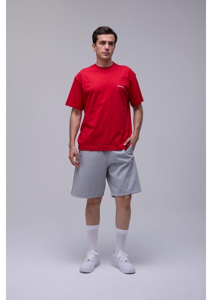 Kırmızı Basic Loose Fit Tişört
