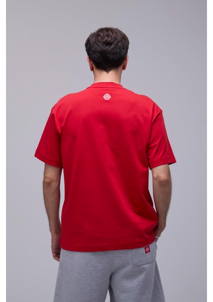 Kırmızı Basic Loose Fit Tişört fiyatları