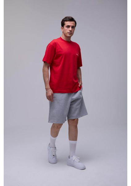 Kırmızı Basic Loose Fit Tişört modelleri