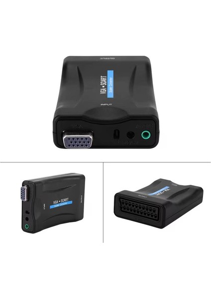CR02 VGA Dan Scart Video ve Ses Dönüştürücü Adaptör Uzaktan Kumandalı fiyatları