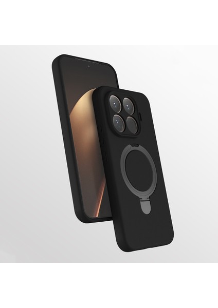 Xiaomi Mi 15T Pro Kılıf Magsafe Halkalı Extra Standlı Içi Kadife Yumuşak Renkli Silikon Samara Kapak