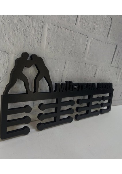 Güreş Sporcu Kişiye Özel Madalya Askısı – 10 mm Mdf Ahşap – Dekoratif Askılık