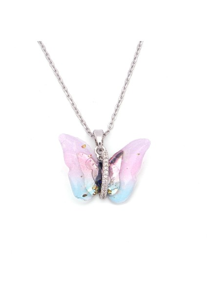 Çelik Kolye - Kelebek Kolye - Paslanmaz Çelik Kadın Kolye KLY-632