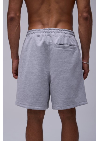 Gri Oversize Kalın Kumaş Geniş Kesim Şort