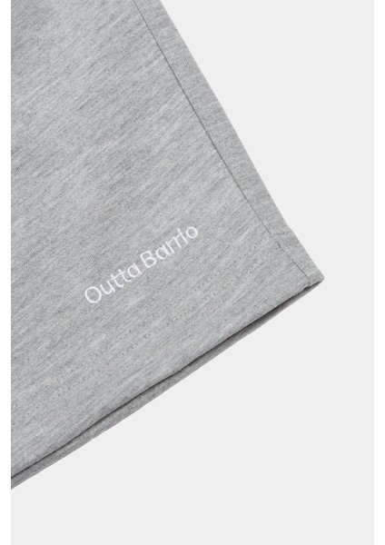 Gri Oversize Kalın Kumaş Geniş Kesim Şort