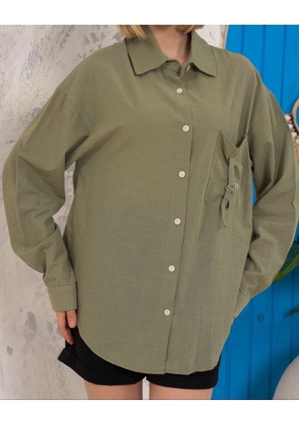 Techmrt Relax Fit Keten Gömlek Haki S255349 (Beden: M) fiyatları