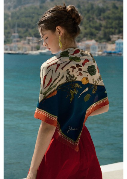 Desenli Modal Eşarp Vegetable