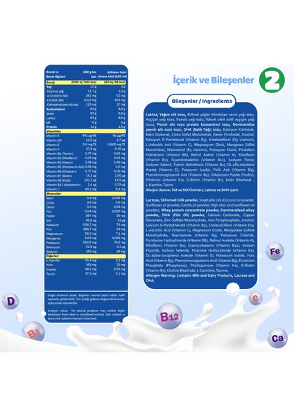 2 Devam Sütü 800 gr 6-9 Ay 8 Adet