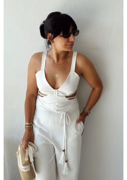 Taş Rengi Keten Tasarım Tulum