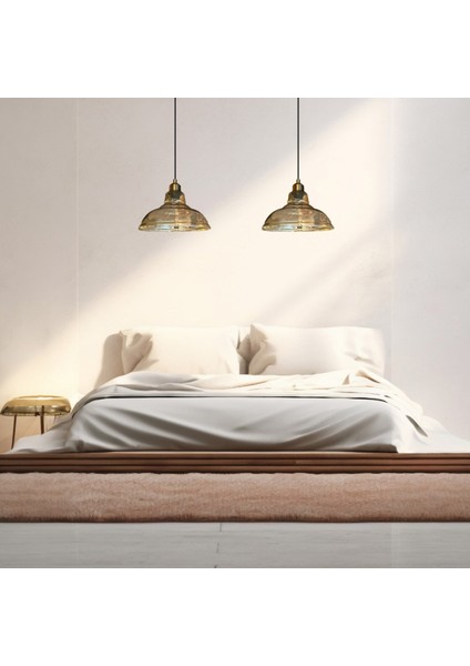 Vishi Ikili Cam Bal Rengi Avize Yarım Lale Başlık Retro Sarkıt Lamba Restoran Salon Aydınlatma fiyatları