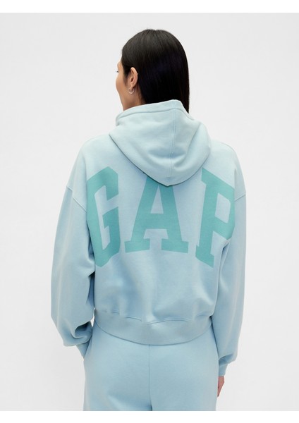 Kadın Turkuaz Gap Logo Vintagesoft Crop Fleece Sweatshirt indirimleri