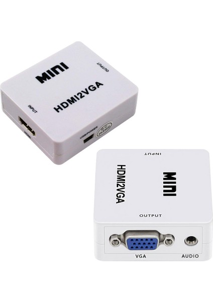 HDMI To Vga+Ses Dönüştürücü Çevirici ile Hdtv Projektörü HDMI 2 VGA Dönüştürücü