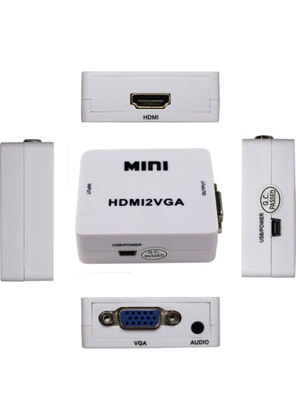 HDMI To Vga+Ses Dönüştürücü Çevirici ile Hdtv Projektörü HDMI 2 VGA Dönüştürücü fiyatları