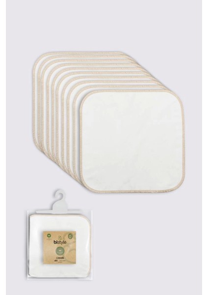 Bfs Bistyle Organik 28X28 10'lu Penye Mendil 90101 Ekru