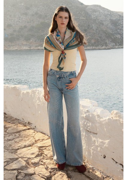 Desenli Modal Eşarp Enjoy Zümrüt