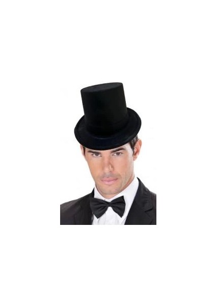 Bfs Siyah Renk Plastik Nubuk Kadife Kaplama Fötr Şapka 11 cm