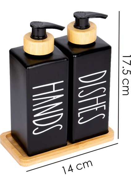 2'li Doğal Bambu Pompalı Bambu Altlıklı Deterjanlık 350 ml Karecam fiyatları