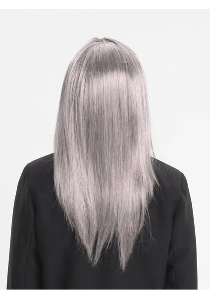 Bfs Platin Gri Gümüş Renk Uzun Parti Peruğu Uzun Takma Peruk modelleri