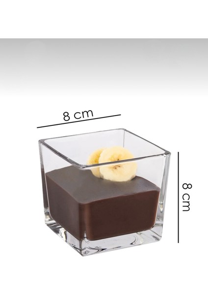 6'lı Kare Magnoliya Tatlı Kasesi Servis Sunum Cup Seti Büyük Boy modelleri
