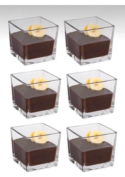 6'lı Kare Magnoliya Tatlı Kasesi Servis Sunum Cup Seti Büyük Boy indirimleri