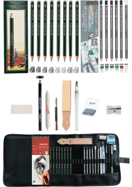 Schoellershammer Drawing 180 gr A5 20 Yp Dereceli Kurşun Kalem Cretacolor 6'lı Aquarell Eskiz Set fırsatları