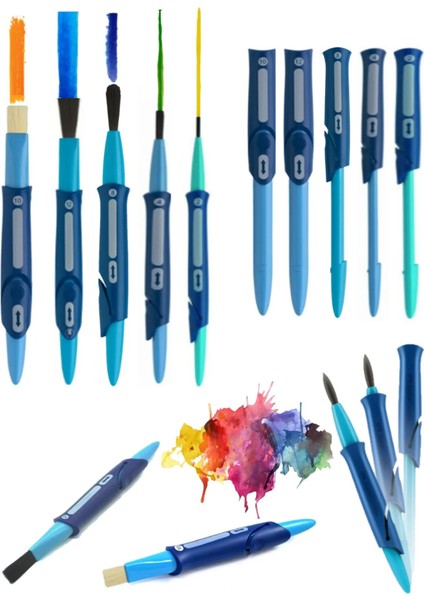 Faber No:2-4-8-10-12 Click&go 5'li Sulu Boya Fırçası