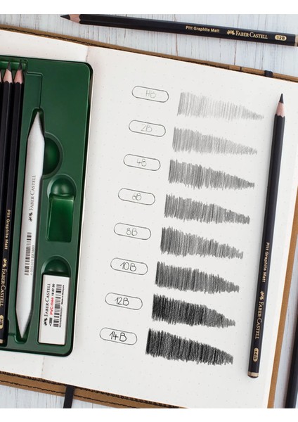 Pitt Graphite Matte Pencils 10B, 8b, 6b, 4b, 2b ,hb 6'lı Eskiz Set